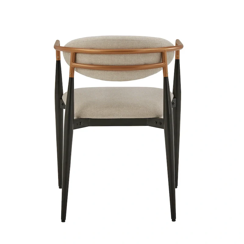 Mid-century Dining Chair with Two-tone Copper & Black Finish (Set of 2)