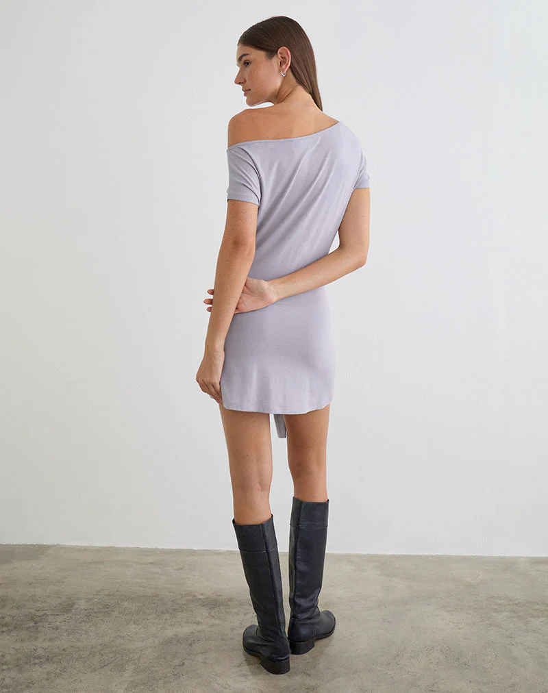 Genya Mini Dress in Lilac Grey