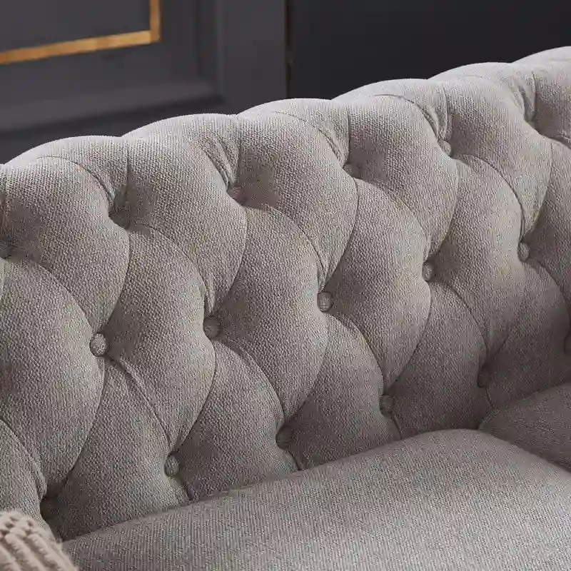 Chesterfield Sofa in Linen Fabric