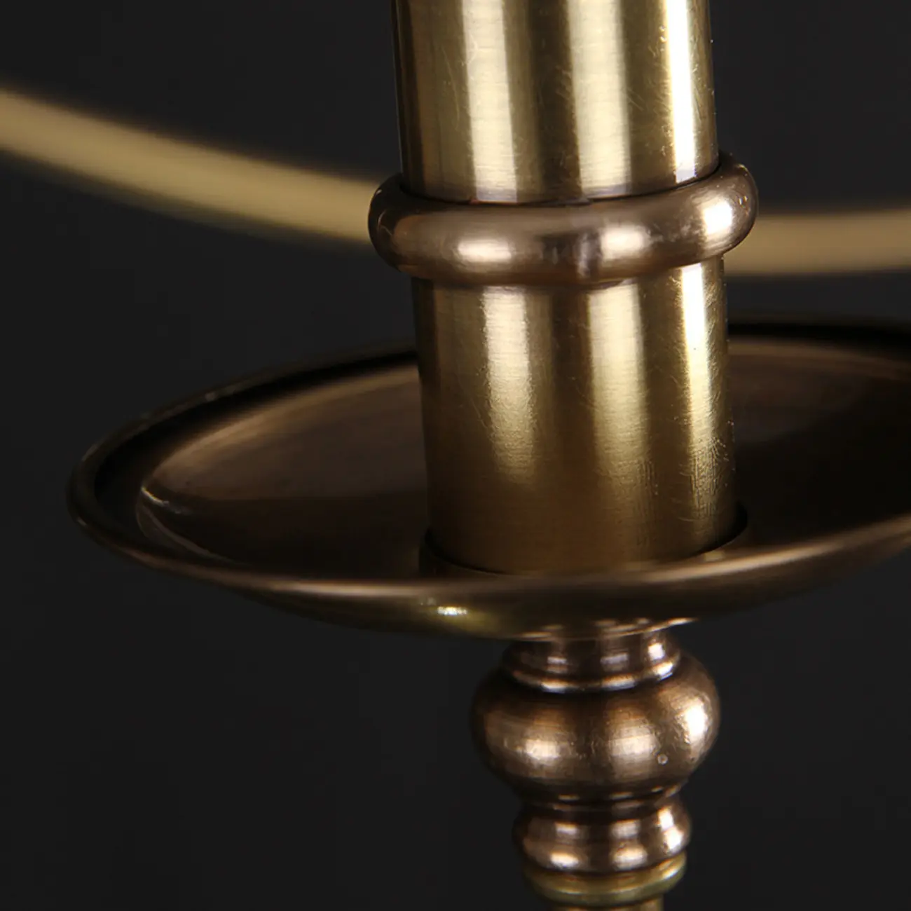 Simple Linear Gold Metal Candelabra Chandelier