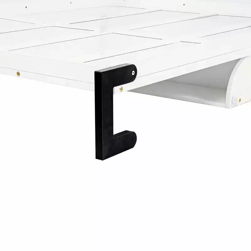 White Queen Murphy Bed with Wardrobe & Desk, 2–3 Person Assembly