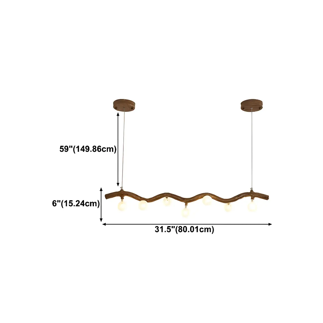 Modern Brown Glass Linear Island Pendant Light