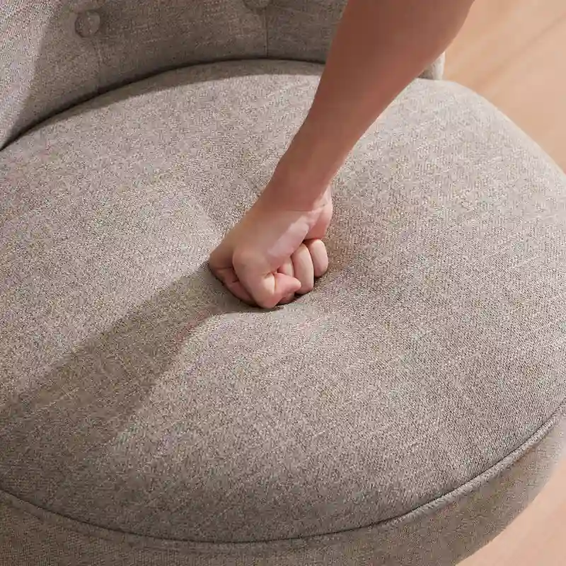 Office Chair with Wheels, Adjustable Height, Linen Fabric Upholstered Computer Desk Chair Swivel