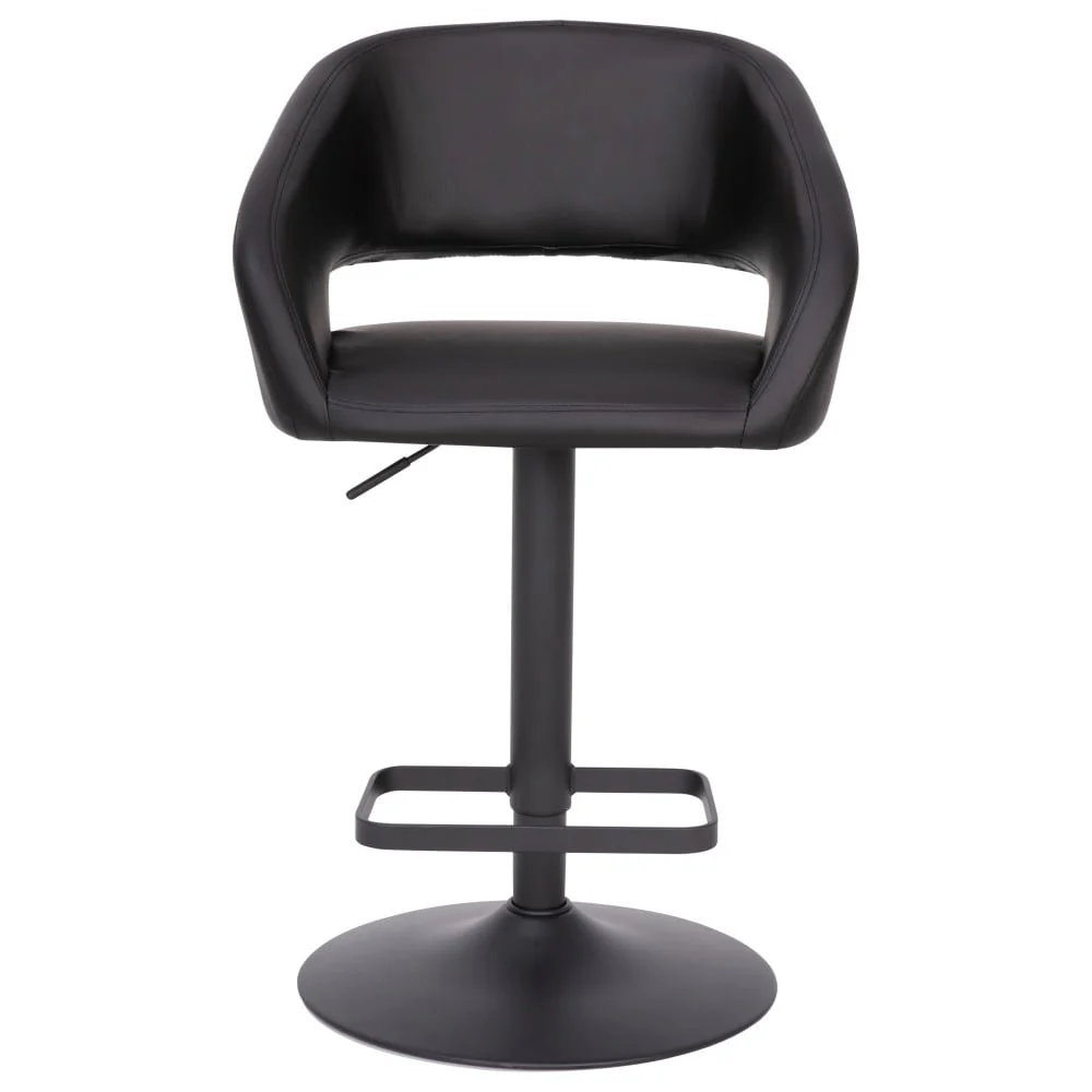 Modern Upholstered Adjustable-Height Barstool with Rounded Back