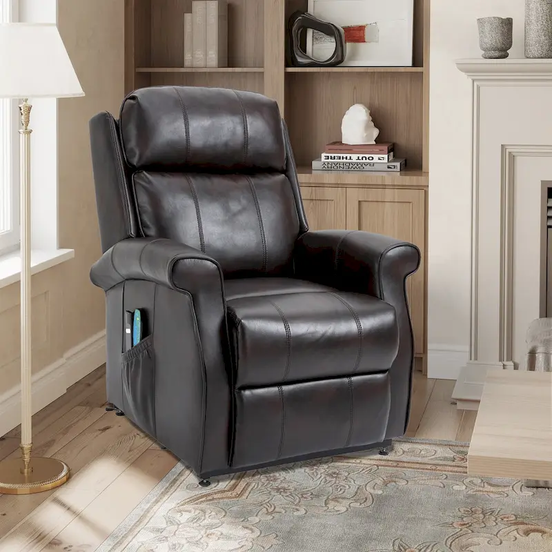 GZMR Faux Leather Elderly Power Lift Recliner Chair