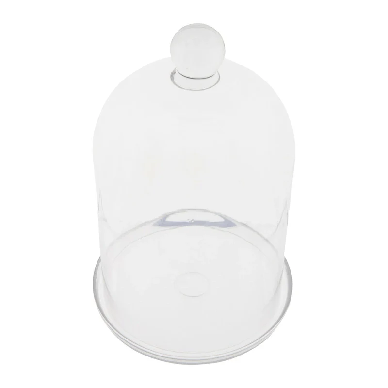Glass Cloche with Clear Glass Plate (Set of 2 Pieces)