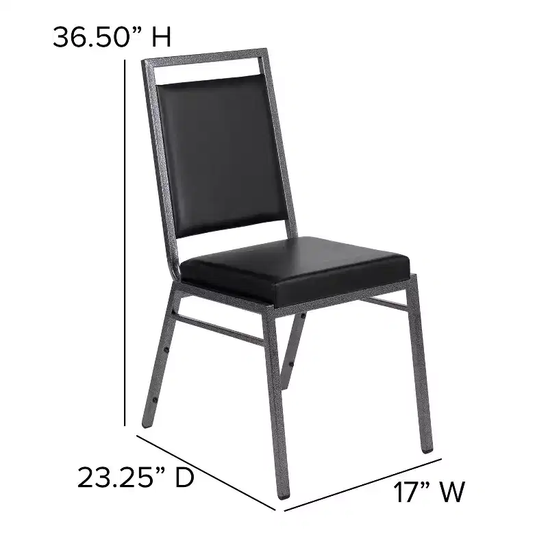 Flash Furniture HERCULES Series Square Back Stacking Banquet Chair with Silvervein Frame