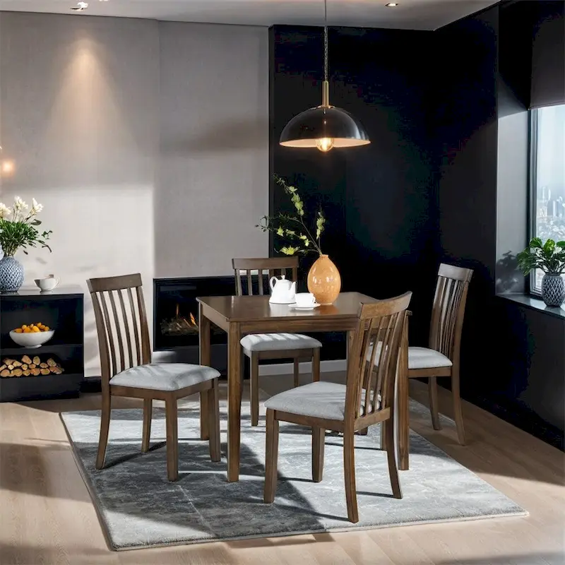 Wooden Dining Rectangular Table set for 4,Kitchen Dining Table