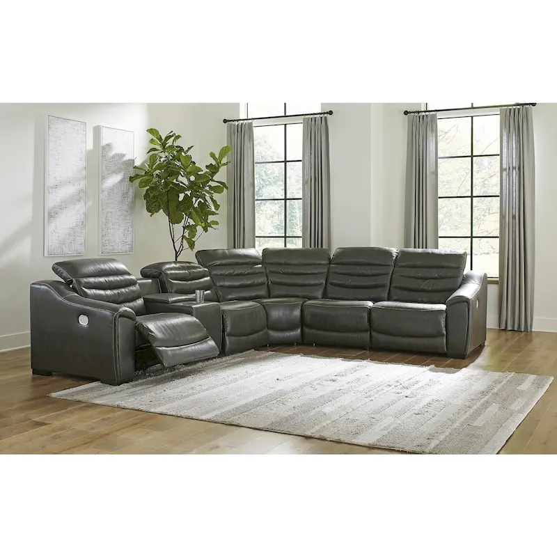 Signature Design by Ashley Center Line 6-Piece Power Reclining Sectional - 138.25 W x 120.5 D x 35 H