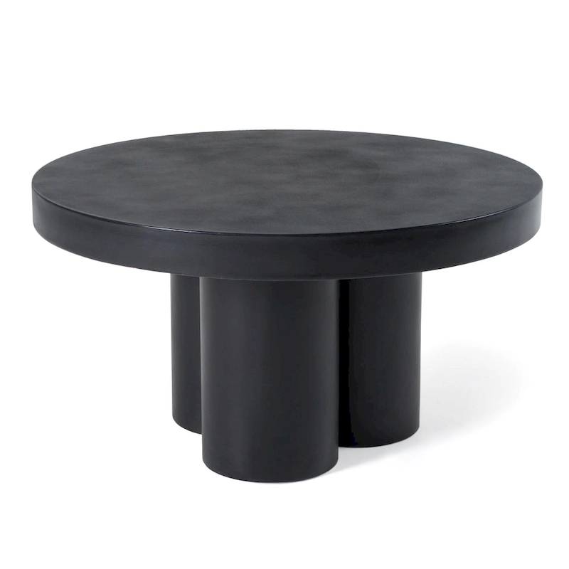 Modrest Bruni Modern Black Concrete Coffee Table