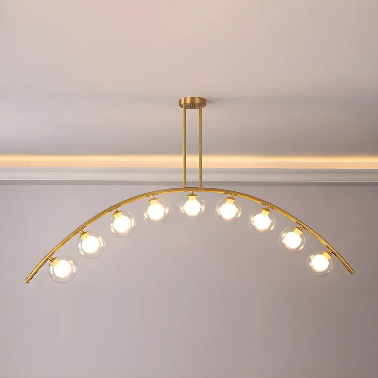 Trendy Modern Gold Arc Multi-Light Island Pendant