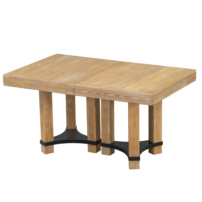 7-Piece Rustic Dining Set with Extendable Table & 6 Chairs