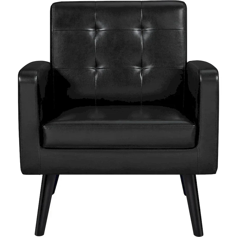 Yaheetech Modern Faux Leather Tufted Accent Chair with Solid Wood Legs - 28.52933