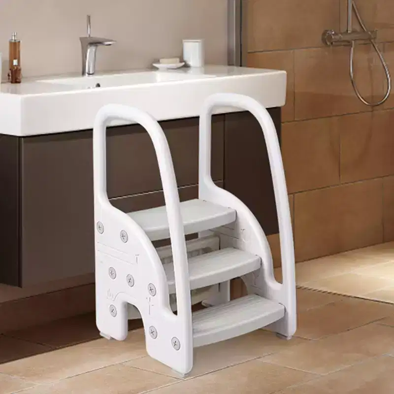 Toddler Step Stool, Kids Step Stool with Handles Sides, Plastic 3 Step Stool for Bathroom Sink,Kitchen Counter,Toilet Potty Training