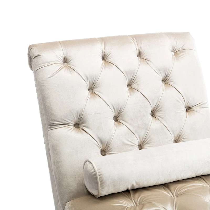 Velvet Tufted Chaise Lounge Accent Living Room Chair