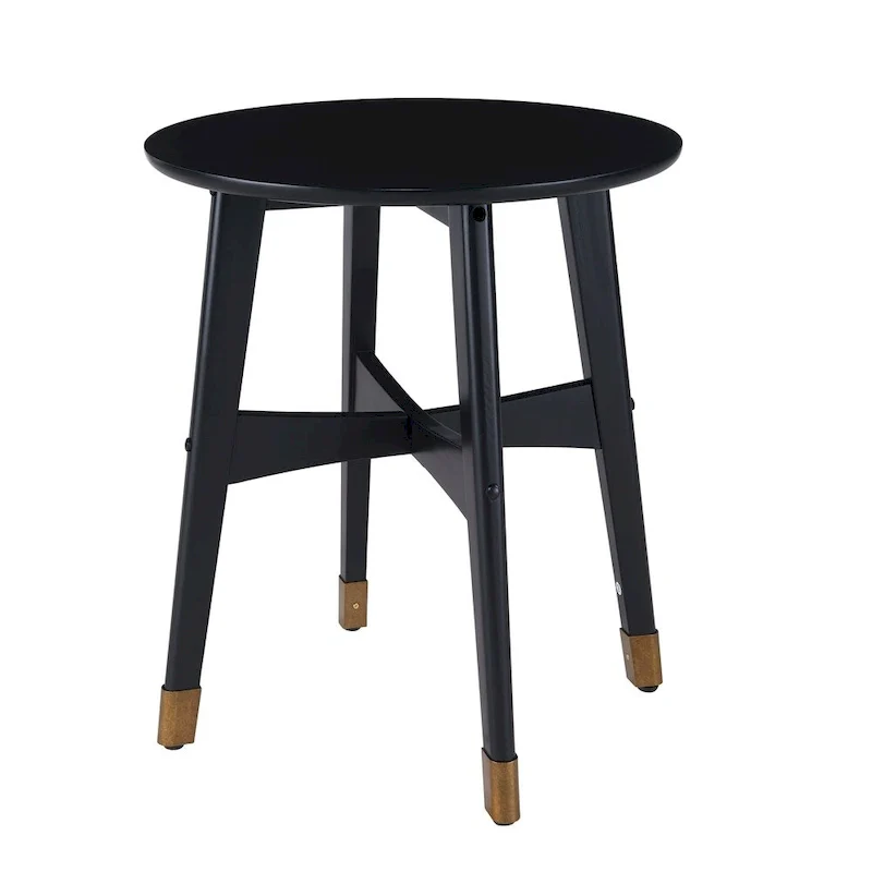 Round Midcentury Modern Wood Side Table