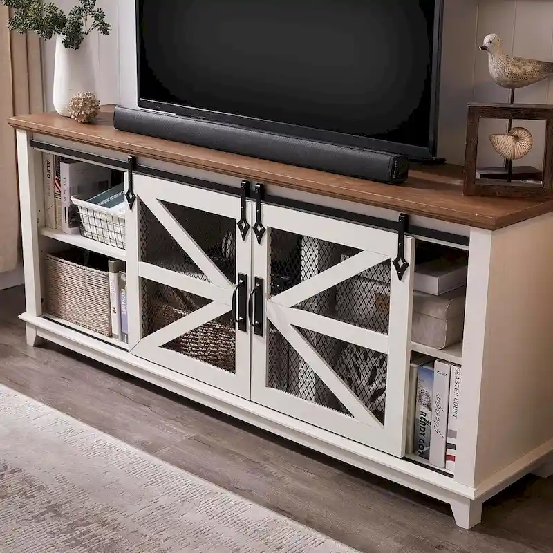Industrial & Farmhouse TV Stand, Entertainment Center, TV Console