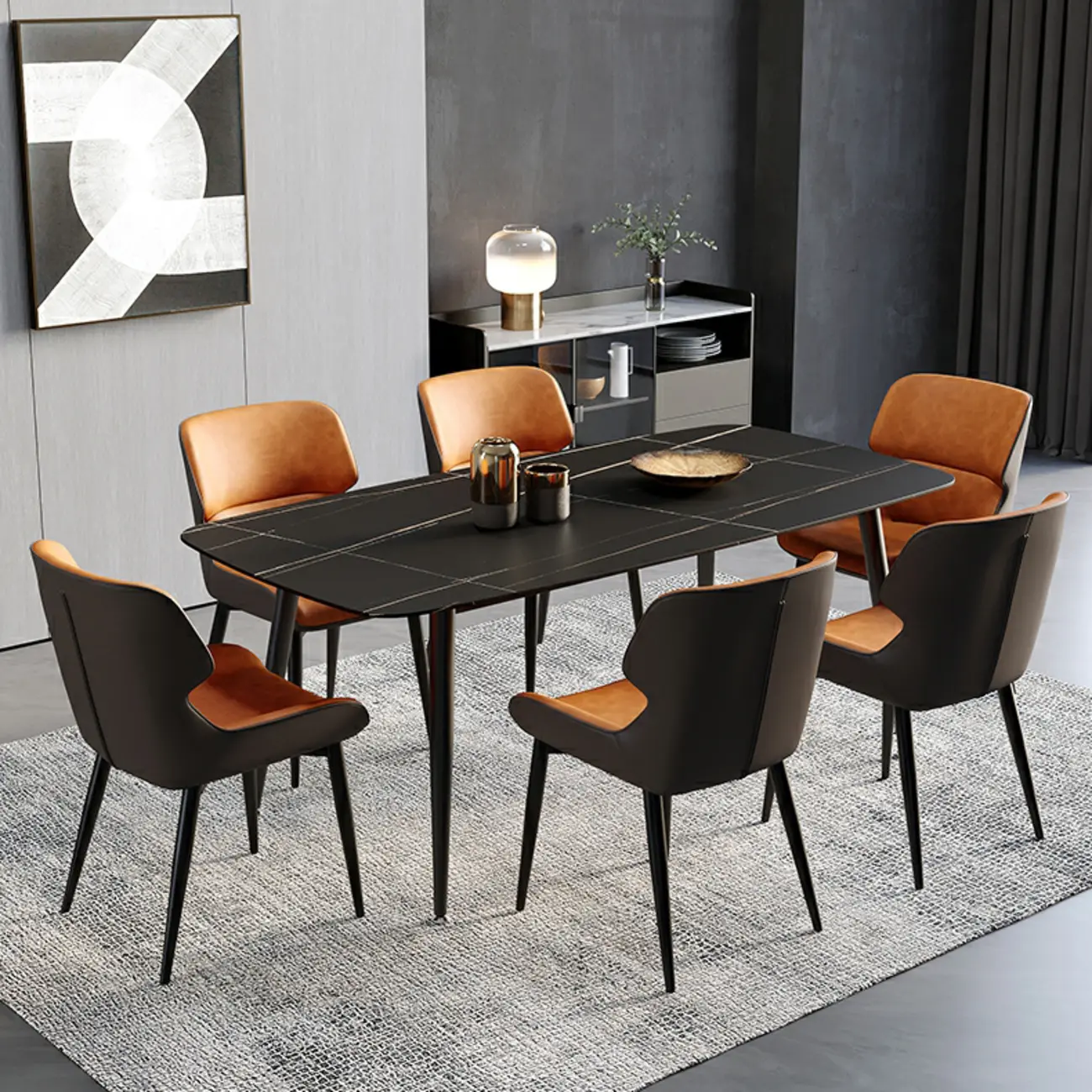 Leather Low Solid Back Armless Dining Side Chair