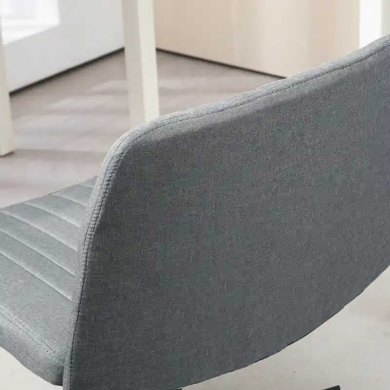 HOMCOM Wide Office Chair, Armless Office Desk Chair, Computer Fabric Vanity Chair with Adjustable Height