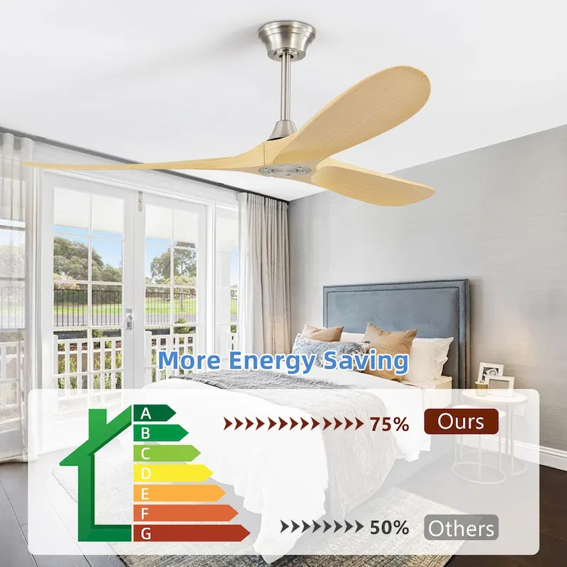 60  Smart Ceiling Fan without Light,Nickel downrod with Plastic Blades