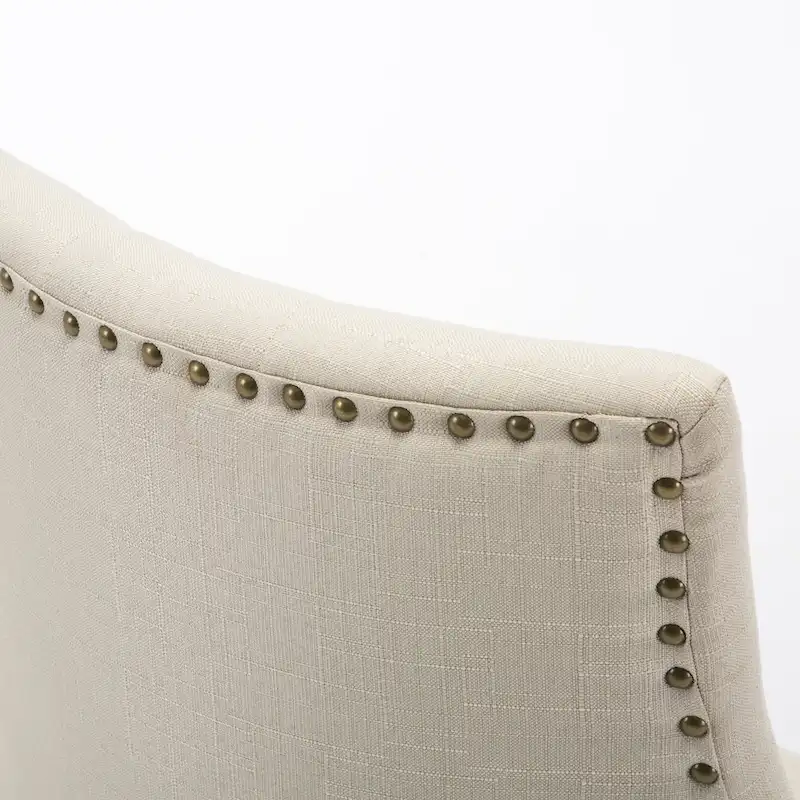 Fabric Upholstered Dining Chairs Button Tufted Nailhead Trim Accent Chairs Set of 2