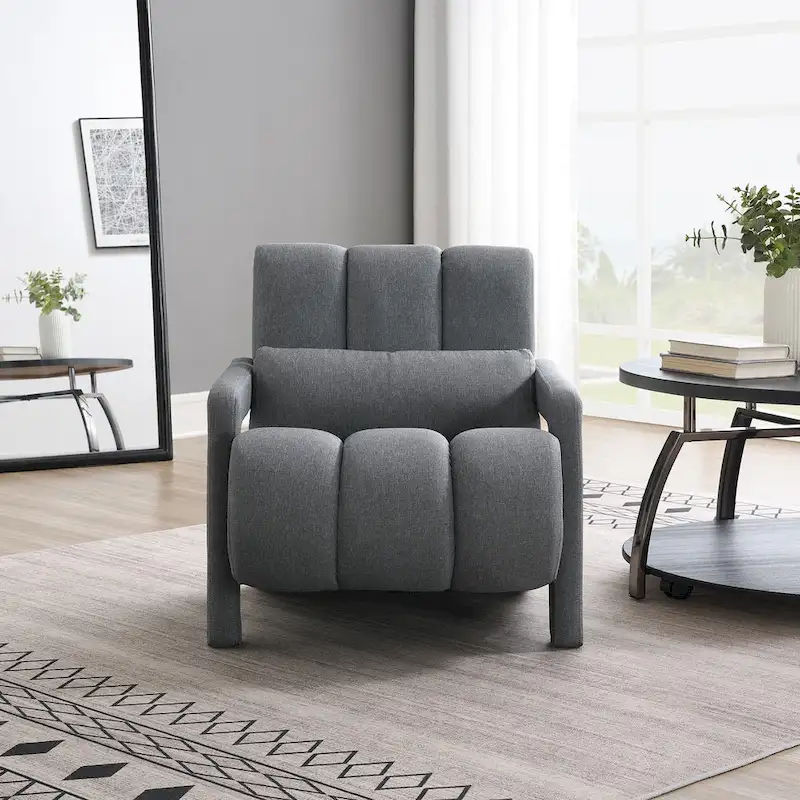 28H Modern Upholstered Accent Chair with a Pillow