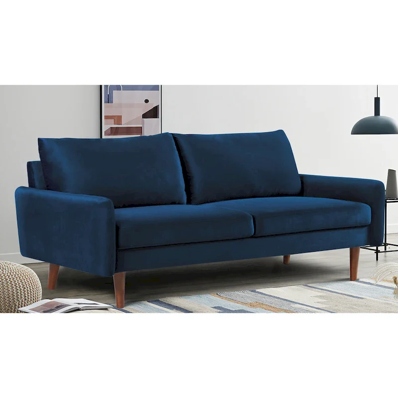 US Pride Furnitirue 70W Tapered-Leg Velvet Sofa