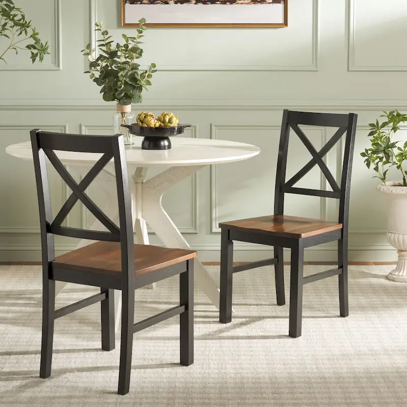 White/Natural Dining Chair - 17.5 W x 19.5 L x 37 H