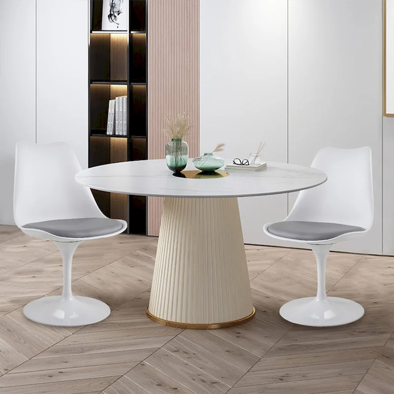 Swivel Tulip Side Chair,Dining Chair with Cushioned Seat and Curved Backrest