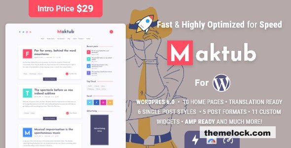 Maktub v2.0.6 - Minimal & Lightweight Blog for WordPress