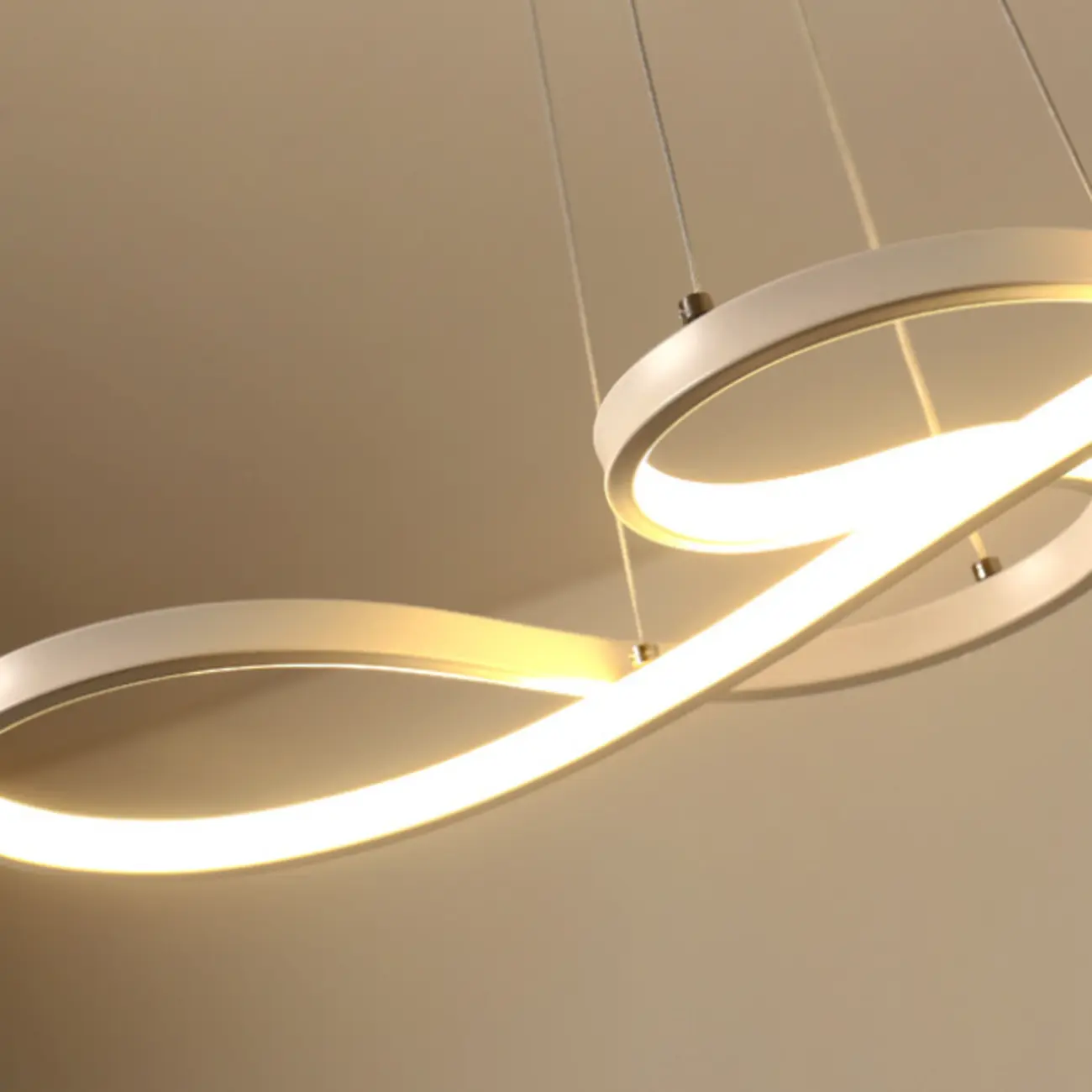 Modern White Linear LED Island Pendant Light with Multi Dimming