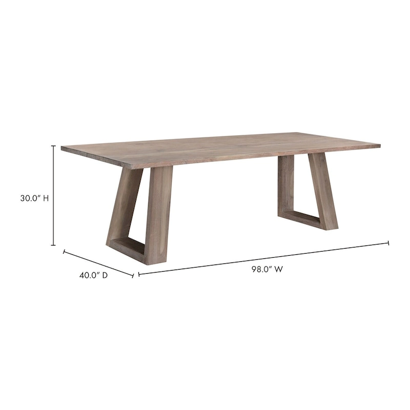 Aurelle Home Tina Modern Solid Acacia Wood Dining Table