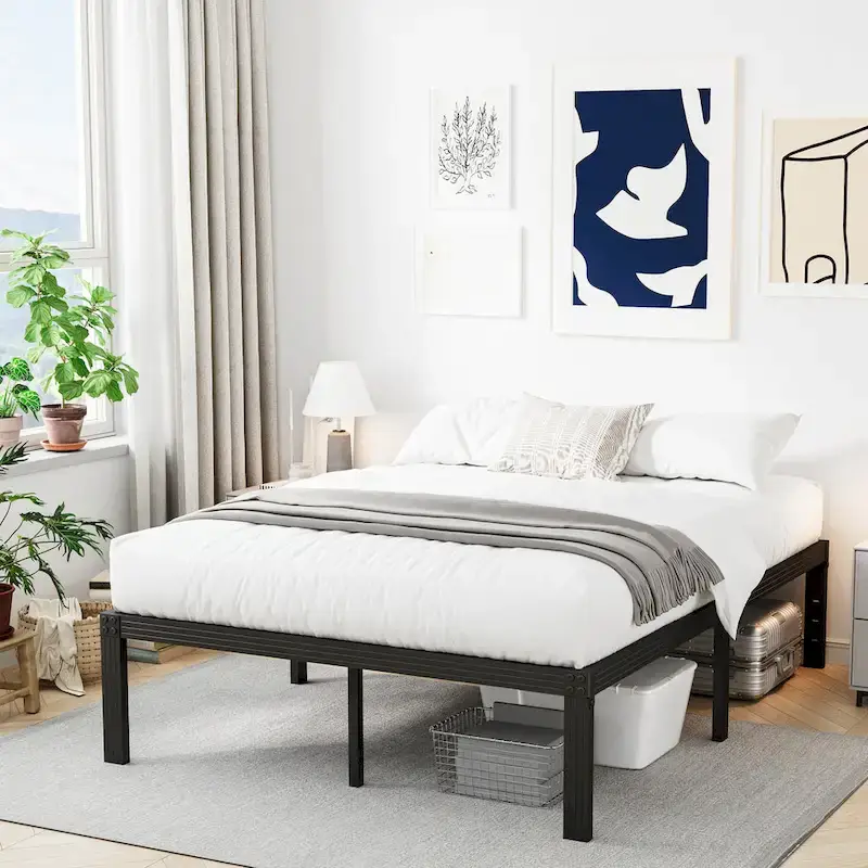 14 Inch Heavy Duty Bed Frame, No Box Spring Needed, Noise Free
