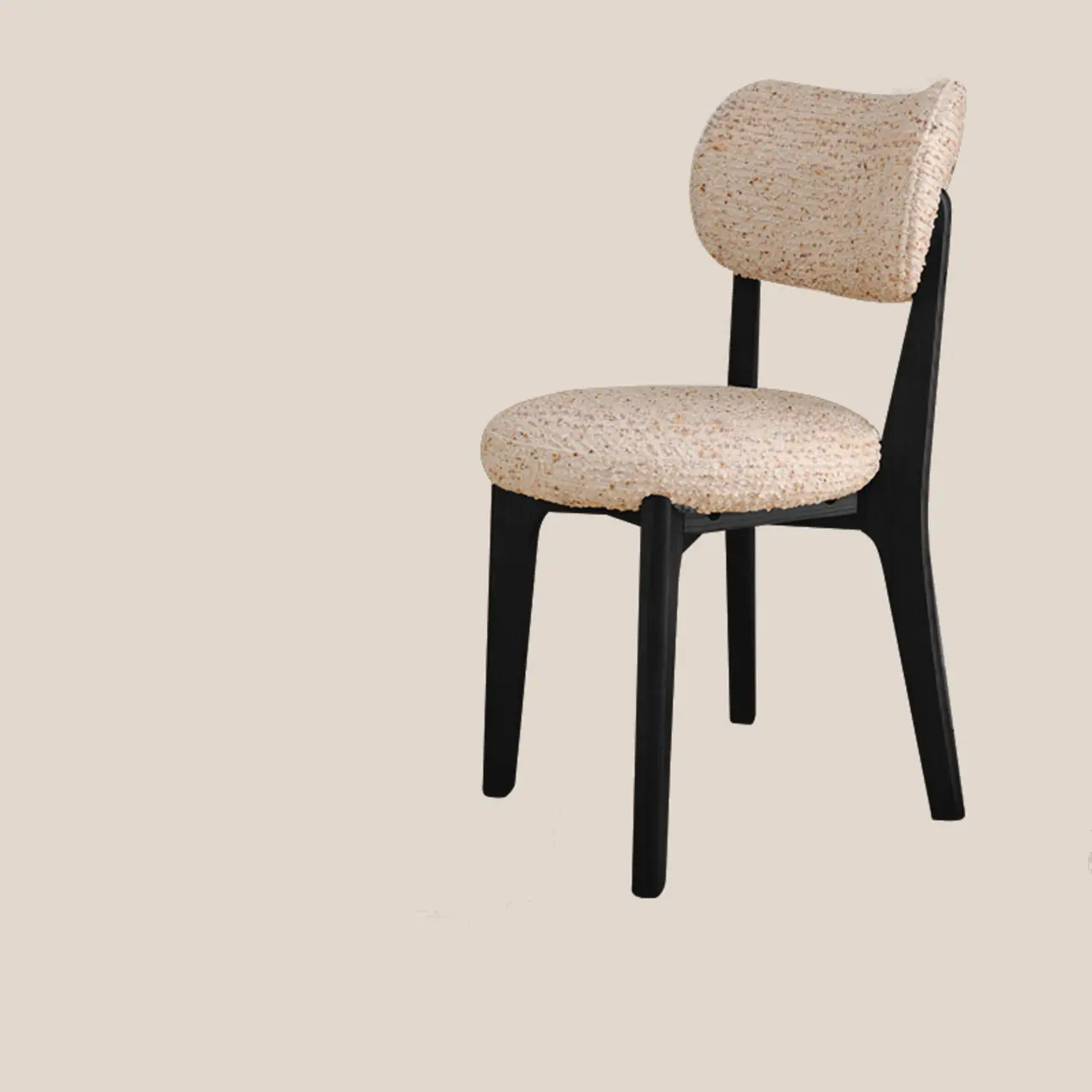 Modern Upholstered Low Back Wooden Dining Chair