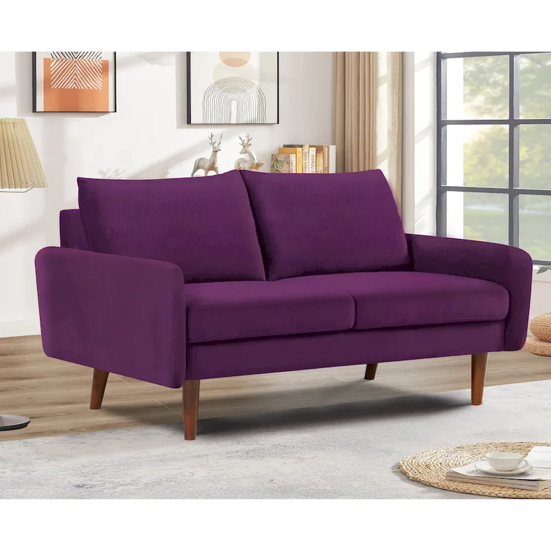 US Pride Furnitirue 58W Tapered Legs Kent Velvet Loveseat