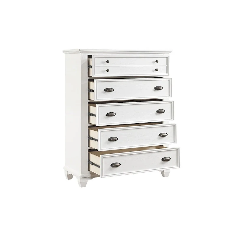 Leo 6 Piece White Modern Panel Bedroom Set