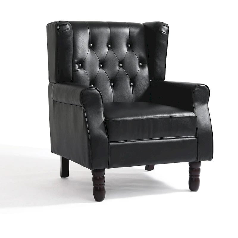 Button-Tufted Accent Club Chair Wingback Armchair Set of 2