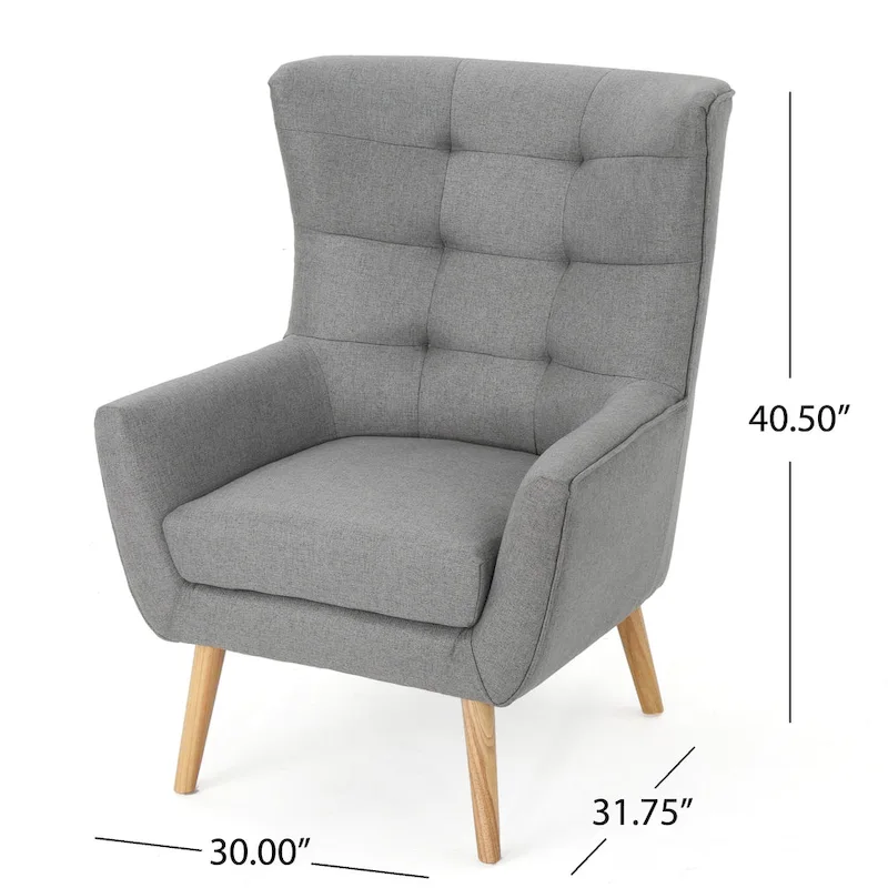 Grey 32.5 High Back Wingback Chair