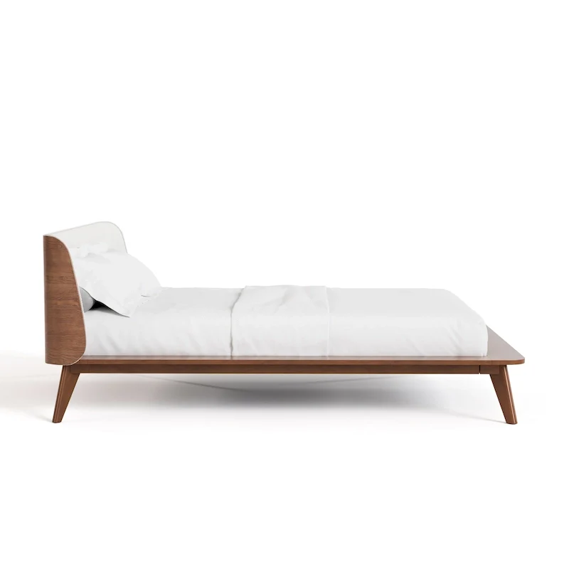 Furniture of America Beau Midcentury 3-Piece Boucle Wingback Low Profile Bedroom Set