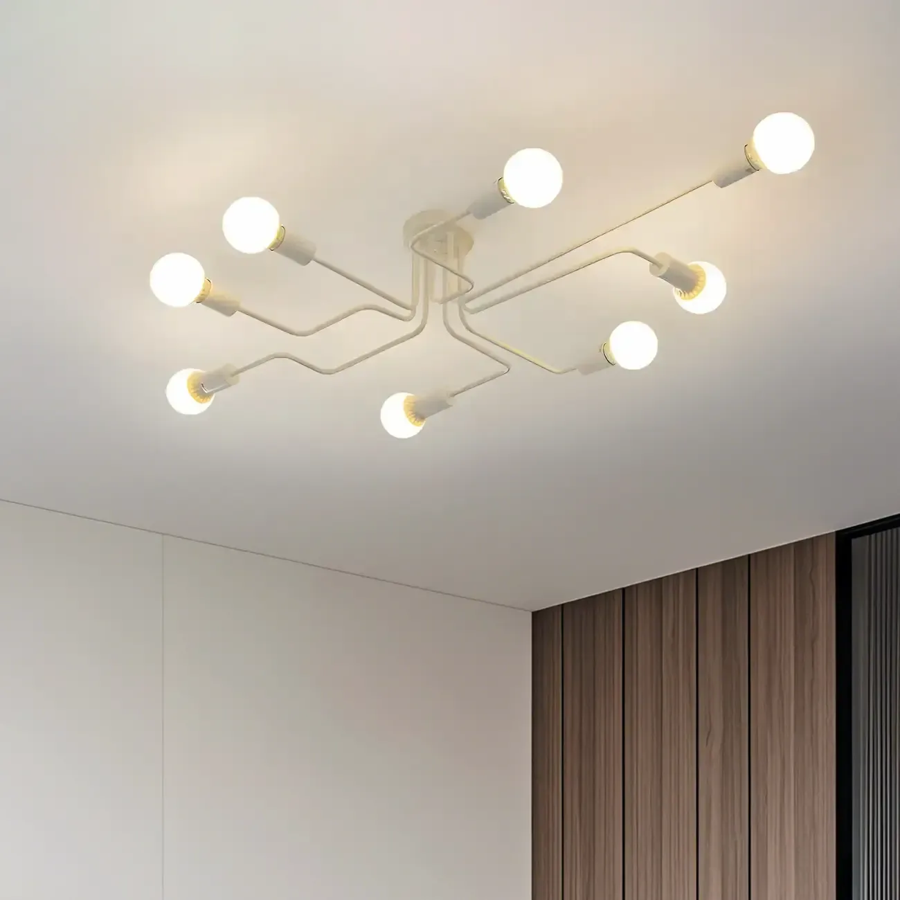 Industrial Branch Metal Semi Flush Ceiling Light