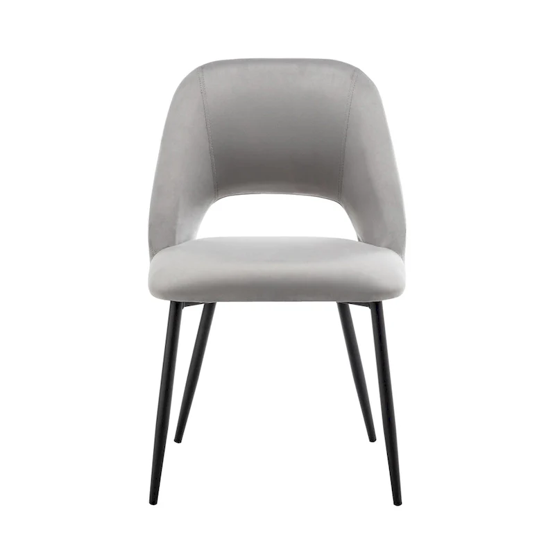 Velvet Dining Chairs with Steel Legs, Set of 2