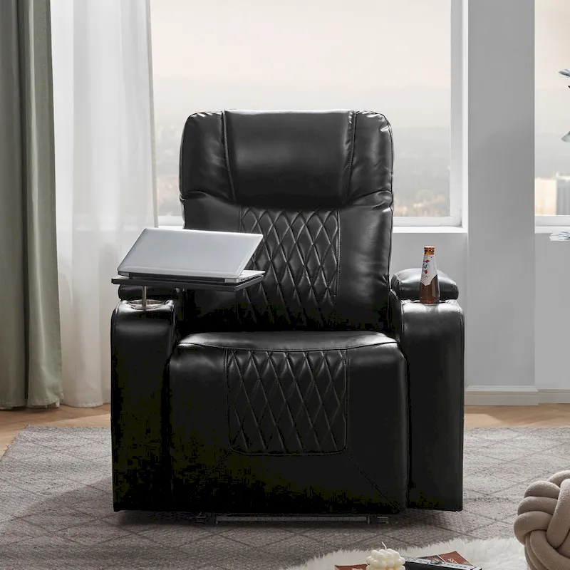 Nestfair Power Motion Recliner with 2 Cup Holders and 360 Swivel Tray Table