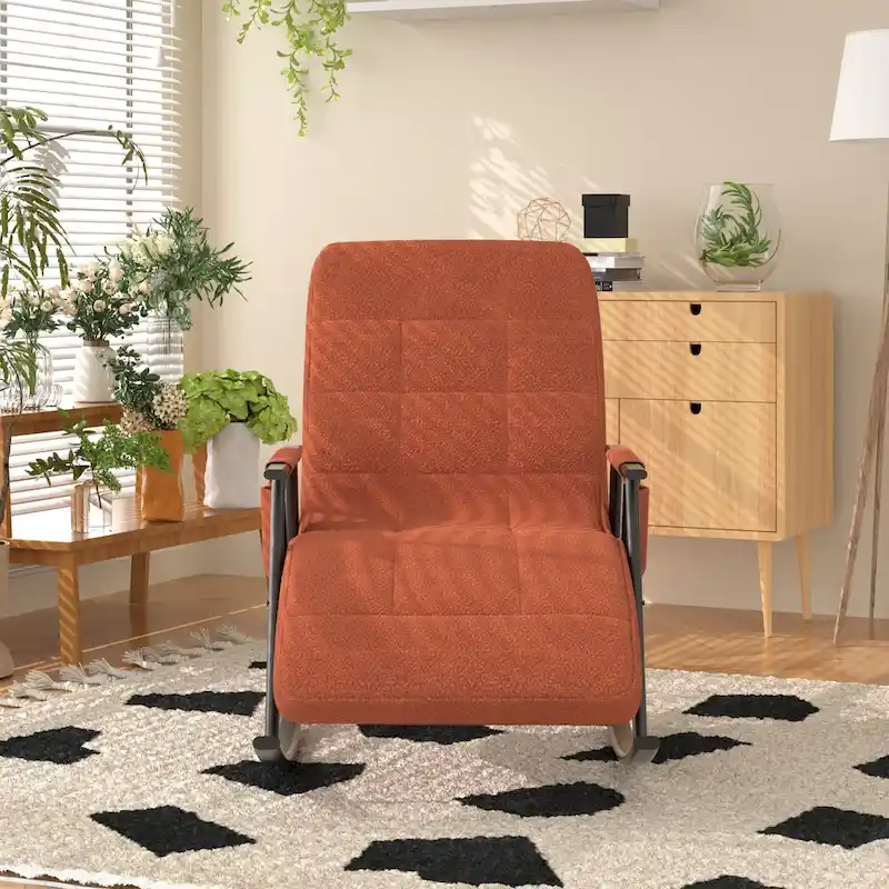 Adjustable Rocking Chair, Nursery Glider Chair with Adjustable High Back and Foot Rest