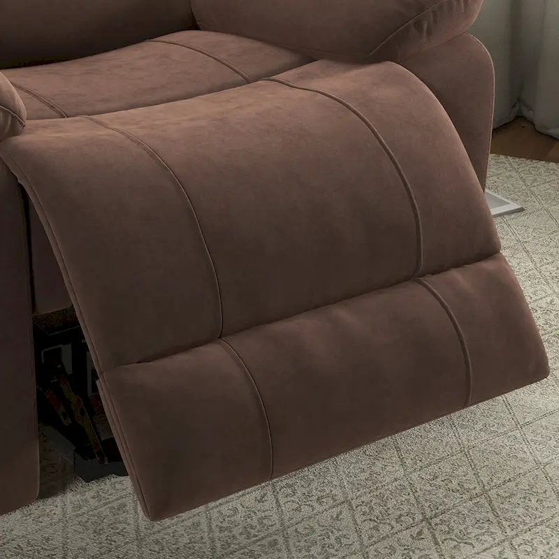 Manual Recliner Chair with Overstuffed Arm and Back