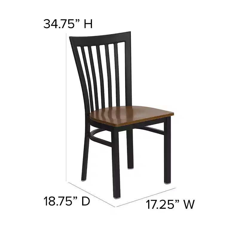 Flash Furniture Black School House Back Metal Restaurant Chair
