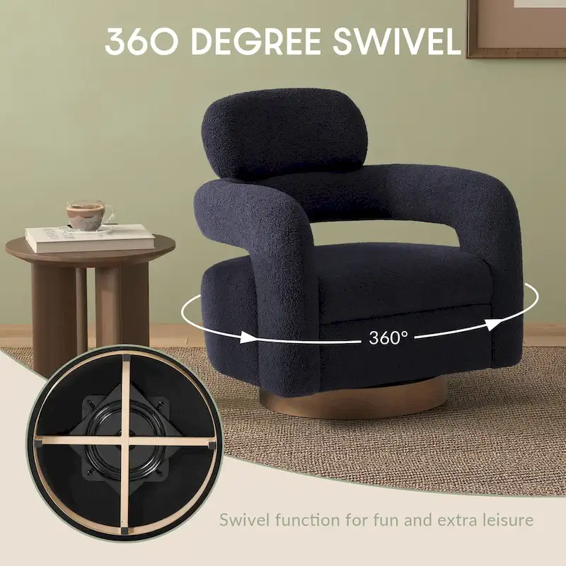 Bayville 29 Wide Sherpa Swivel Chair (Set of 2)