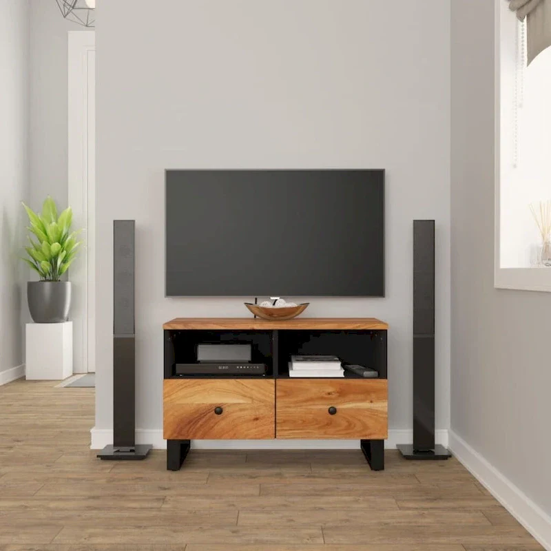 TV Stand 27.6x13x18.1 Solid Wood Mango