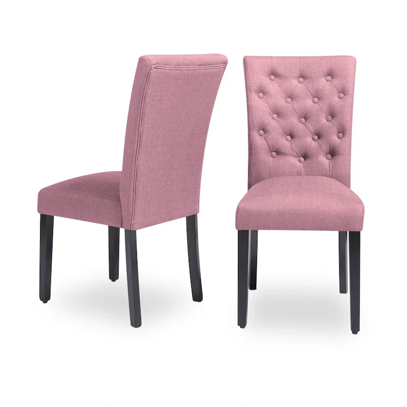 Fabric Armless Parsons Dining Chairs (Set of 2)