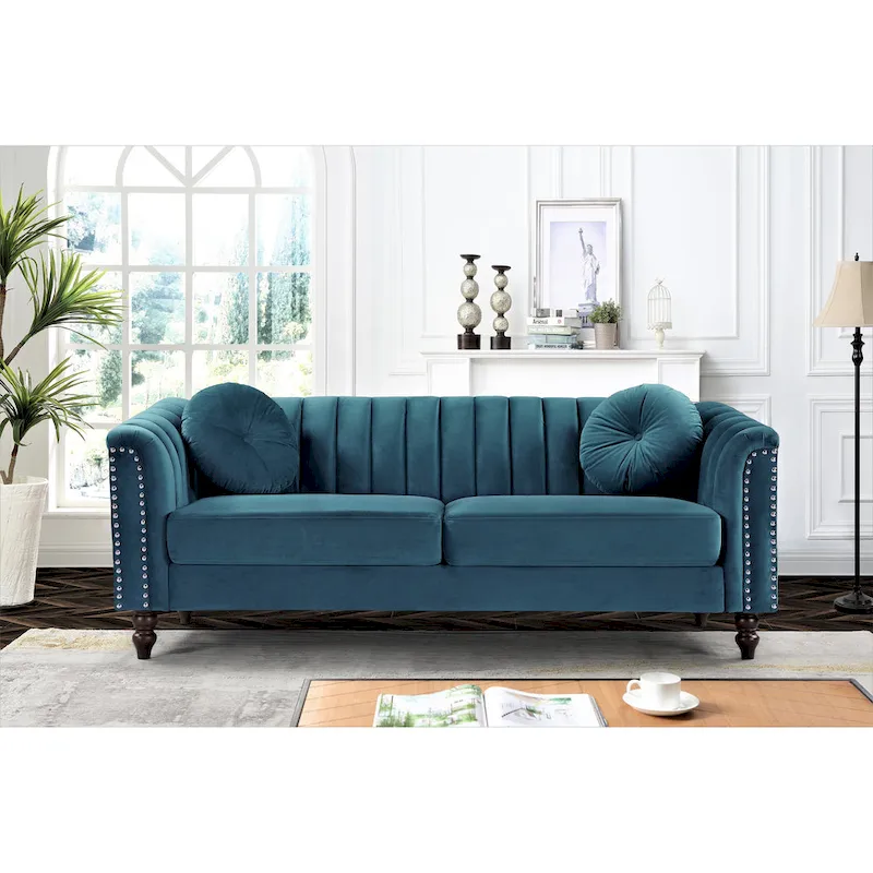 Hills Tufted Back Nailhead 75.2  Sofa