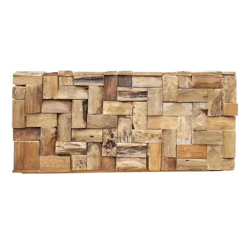 Chic Teak Rustic Recycled Teak Wood Java Coffee Table, 32 inch